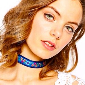 BOHEMIAN FLORAL EMBROIDERED CHOKER NECKLACE WOMEN COLOR MULTI